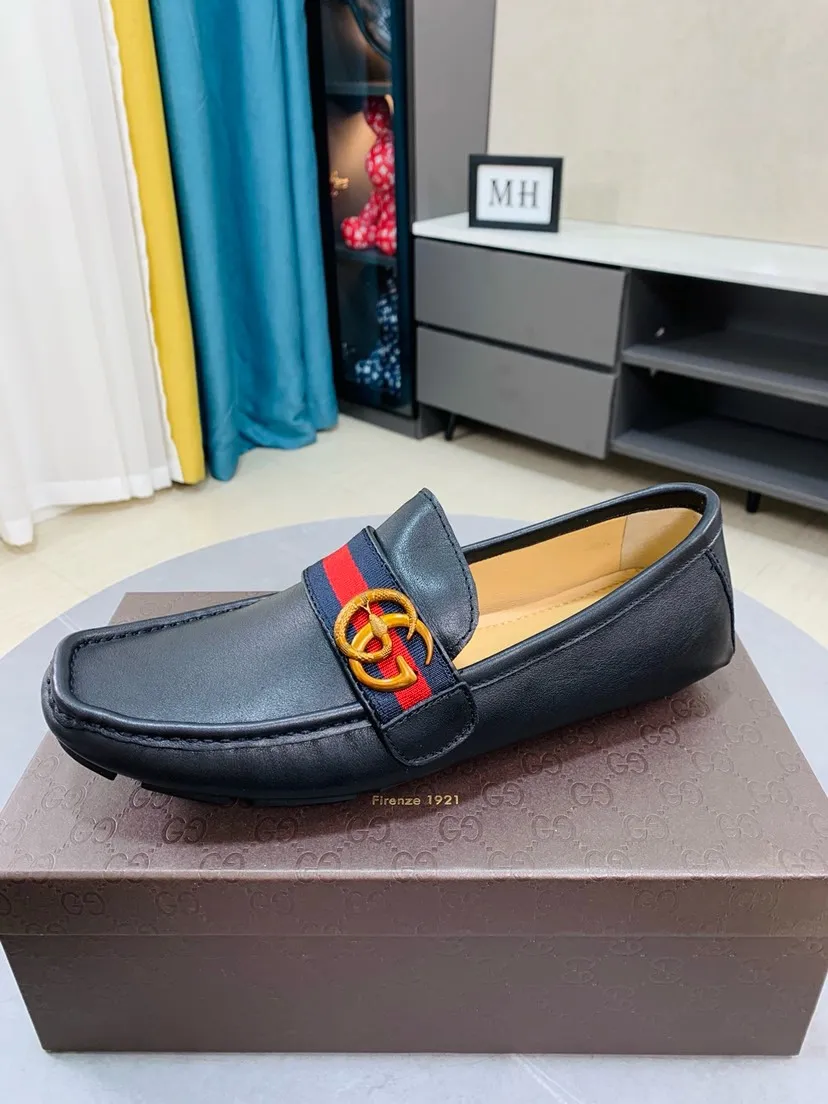 Men's men's shoes 💰458🌹🌹 Comes with packaging [GUCCI Gucci] original men's casual beanie shoes, original Italian imported special material cowhide embossing➕real first-layer sheepskin lining; equipped with precision stitching to highlight low-key luxury. The comfortable sole design maximizes the comfort and anti-slip properties of the shoe. The shoe shape is dignified and the low-key charm is not concealed! Natural and free new urbanism, code number: 38-44